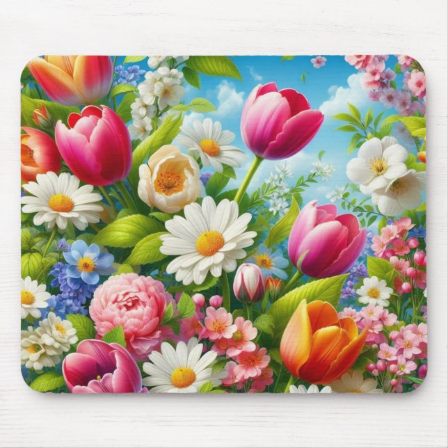 Floral/spring artwork  mouse mat (Front)