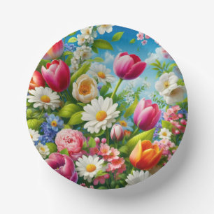 Floral/spring artwork  paper plate