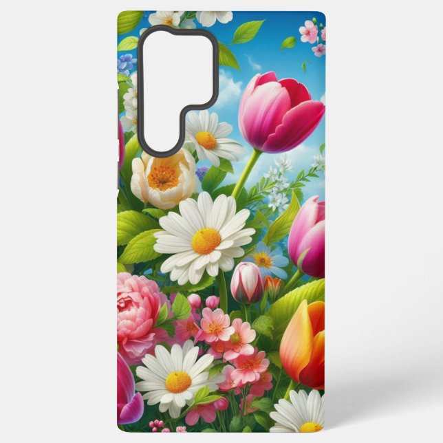 Floral/spring artwork  samsung galaxy s22 ultra case (Back)