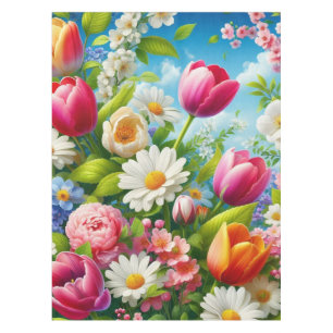 Floral/spring artwork tablecloth