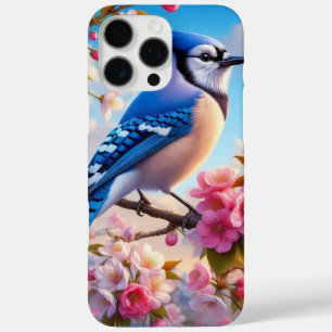 Floral/spring Blue Jay art iPhone 16 Pro Max Case