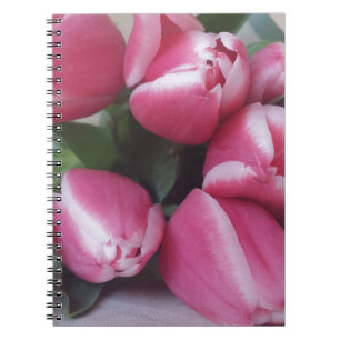 Floral Spring Bouquet of Pink Tulips, Flowers Notebook