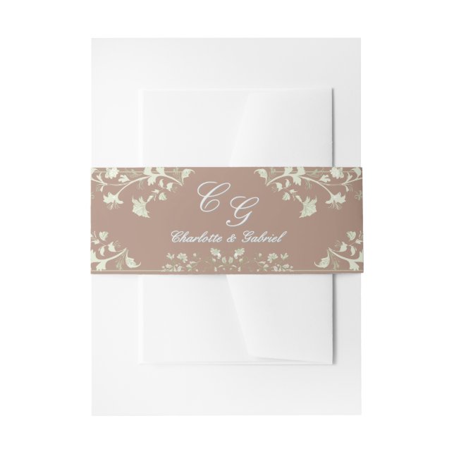 Floral Spring Chinoiserie Belly Band Invitation Belly Band (Front Example)