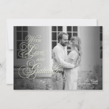 Floral Spring Chinoiserie Flat Thank You Card