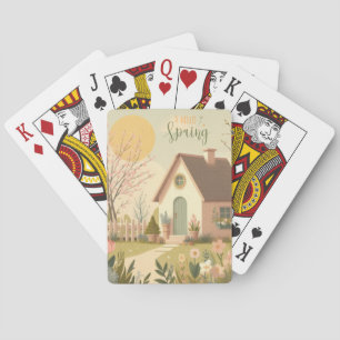 Floral/spring cottage playing cards