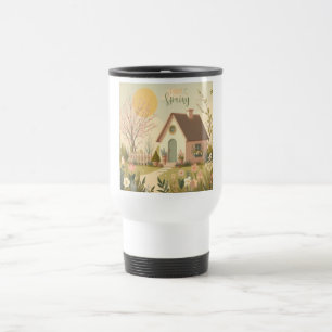 Floral/spring cottage travel mug