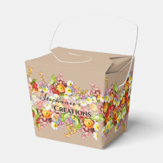 Floral Spring Flowers Primrose Taupe Professional Favour Box