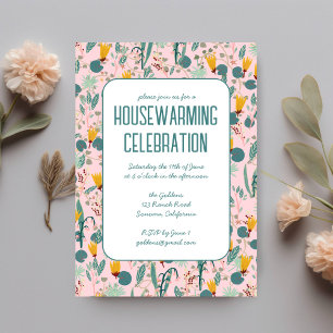 Floral Spring Garden Custom HOUSEWARMING PARTY Invitation