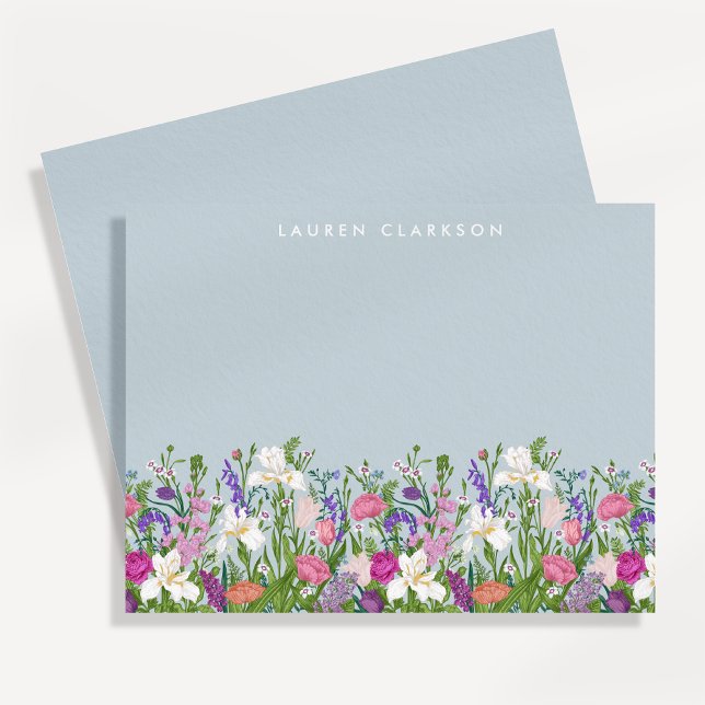 Floral Spring Garden Personalized Note Card (Creator Uploaded)