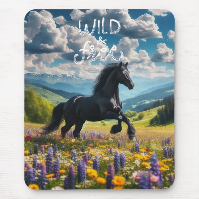 Floral/spring horse/stallion  mouse mat (Front)