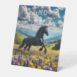 Floral/spring horse/stallion pedestal sign