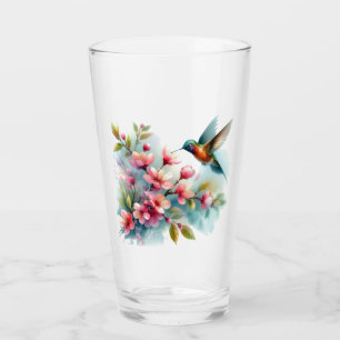 Floral/spring hummingbird artwork  glass