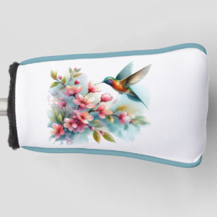 Floral/spring hummingbird artwork  golf head cover