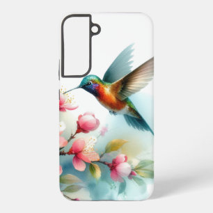 Floral/spring hummingbird artwork samsung galaxy case