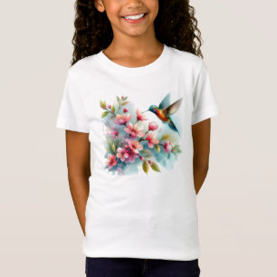 Floral/spring hummingbird artwork  T-Shirt