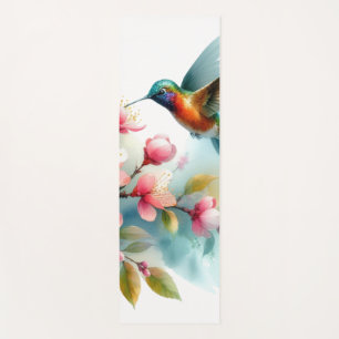 Floral/spring hummingbird artwork yoga mat