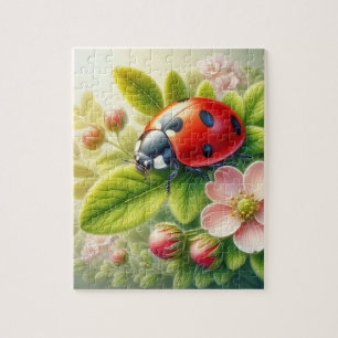 Floral/spring ladybug artwork jigsaw puzzle