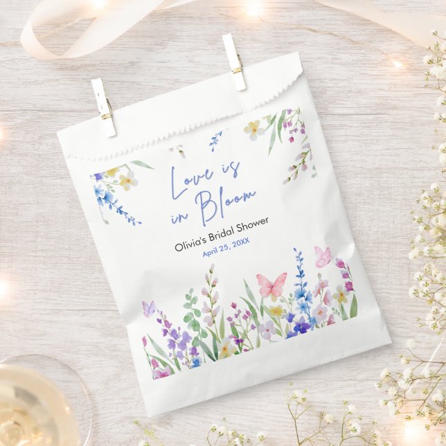 Floral Spring Love is in Bloom Bridal Shower  Favour Bags (Clipped)