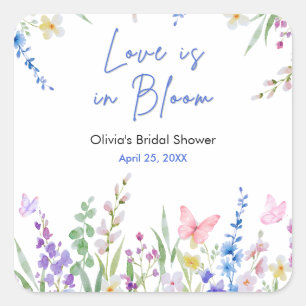 Floral Spring Love is in Bloom Bridal Shower  Square Sticker