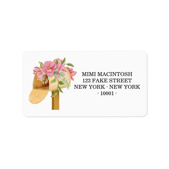 Floral Spring Mailbox Address Labels (Front)
