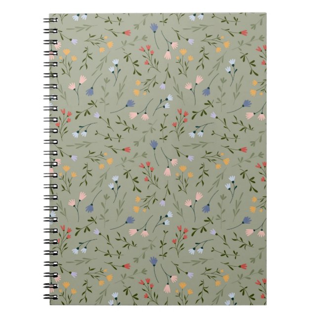 Floral Spring Notebook - Foliage Notes - FLOWERS (Front)