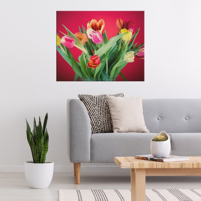 Floral spring photo red and green photo art work canvas print (Creator Uploaded)