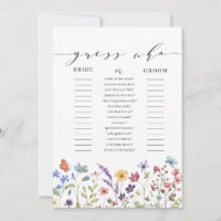Floral Spring Summer Guess Who Bridal Shower Game