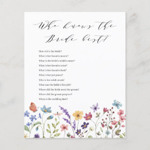 Floral Spring Summer Who Knows the Bride Best Game