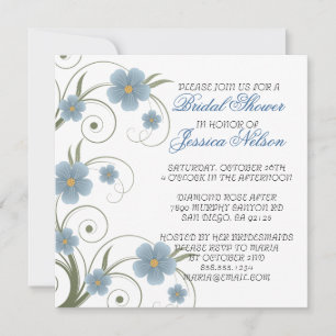 Floral Spring Swirls Elegant Shower Invite