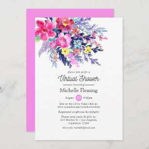 Floral Spring Virtual Baby or Bridal Shower Invitation