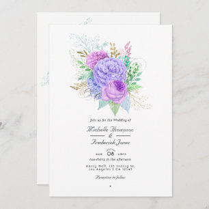 Floral Spring Wedding QR Code Rsvp Invitation
