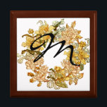 Floral Spring Wreath Flower Pink Flowers Art Gift Box<br><div class="desc">Spring Flowers! Vintage floral wreath has great colour for Spring. It features old-fashioned yellow and pink flowers wrapped in a circle. Perfect for an invitation. To add a monogram inside the floral, just click on "customise" and over to the right, choose "add text" to add an initial. You can then...</div>