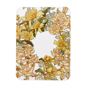 Floral Spring Wreath Flower Pink Flowers Art Magnet