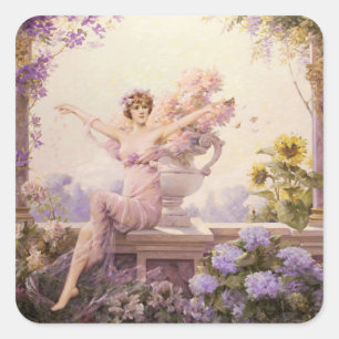 Floral Sprite Square Sticker