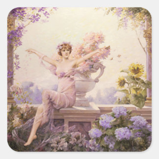 Floral Sprite Square Sticker