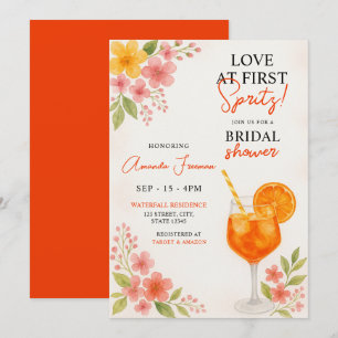 Floral Spritz Bridal Shower Theme Invitation