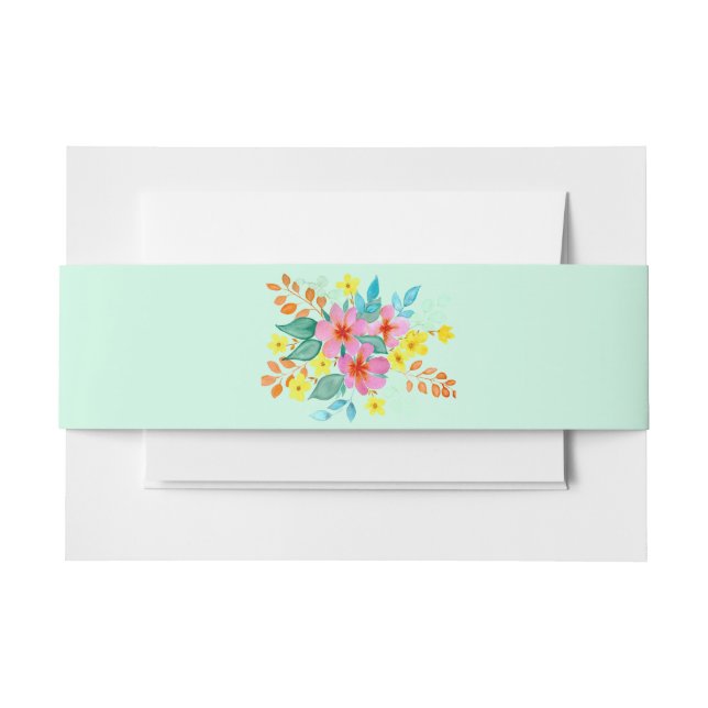 Floral Spritz Invitation Belly Band (Front Example)