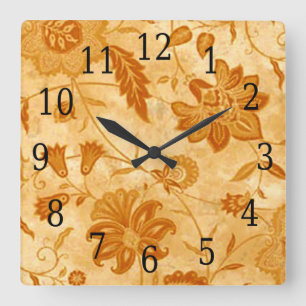 Floral Square Clock