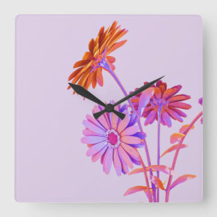 Floral Square Wall Clock