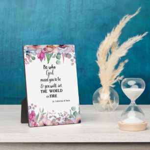 Floral St. Catherine of Siena Quote Plaque