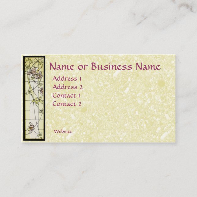 Floral Stained Glass Business Card (Front)