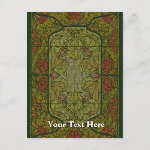 Floral Stained Glass Customisable Postcard