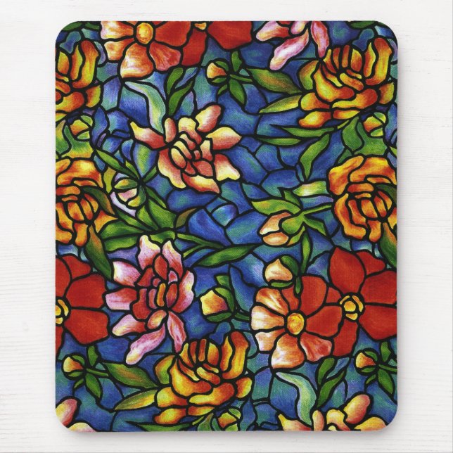 Floral Stained Glass Mouse Mat (Front)