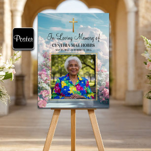 Floral Stairway Heaven Celebration Of Life Photo Poster