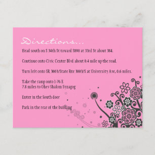 FLORAL STAR Baby Naming Direction Card