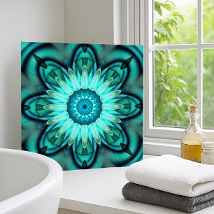 Floral Star Geometric Turquoise Teal Tile