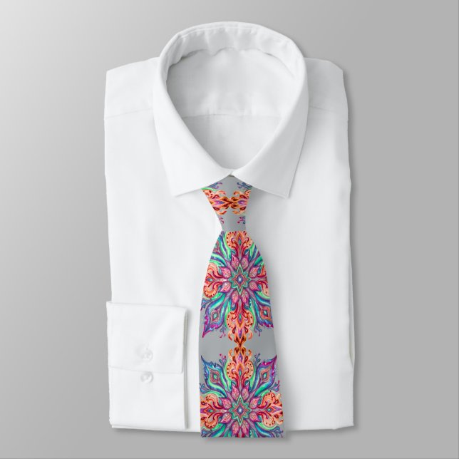 Floral star mandala tie (Tied)