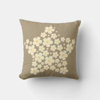 Floral Star Pillow – Beige Botanical Home Decor 