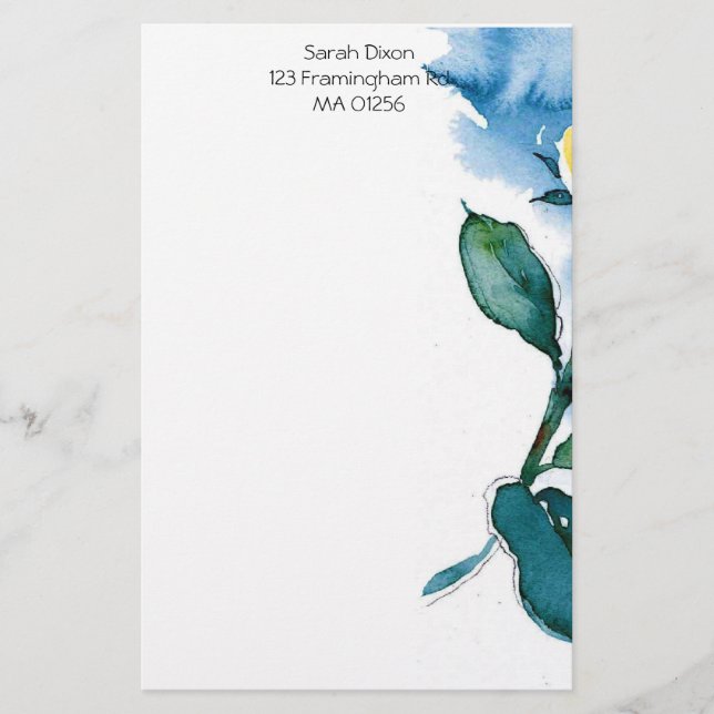 Floral Stationary Stationery (Front)