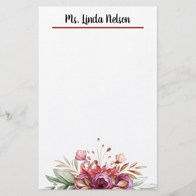 Floral Stationery (Front)